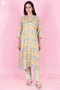 Kota Doria Kurta Pant Set With Dupatta In Block Print